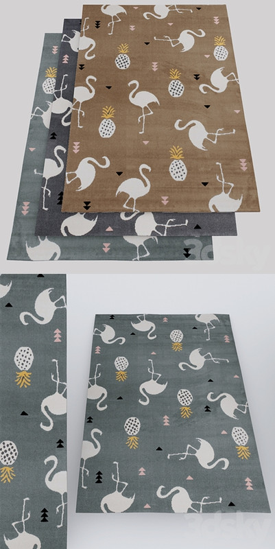 Rags Dywan Flamingo Xeno